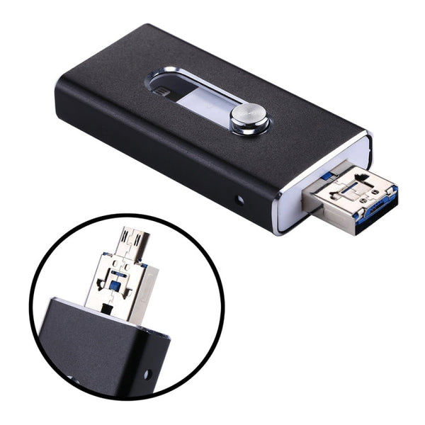 RQW-02  3 in 1 USB 2.0 & 8 Pin & Micro USB 16GB Flash Drive, RQW-02 Black, RQW-02 Gold, RQW-02 Blue, RQW-02 Red, RQW-02 Silver