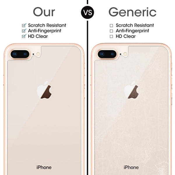 2 PCS for iPhone 8 Plus & 7 Plus 0.3mm 9H Surface Hardness 2.5D Curved Edge Explosion-proof Premium Tempered Glass Back Screen Protector, For 8P & 7P