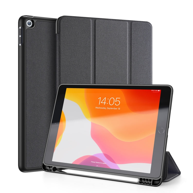 For iPad 10.2 DUX DUCIS Domo Series Horizontal Flip Magnetic PU Leather Case with Three-folding Holder & Pen Slot & Sleep / Wake-up Function