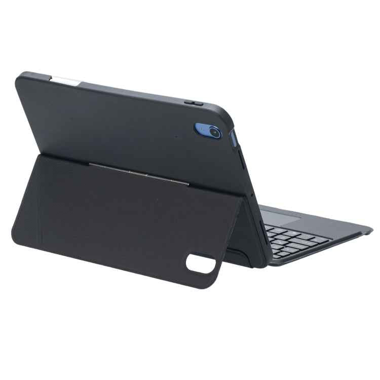 T10-AS For iPad 11 2025 / iPad 10th Gen 10.9 2022 Touch Backlight Split Type Bluetooth Keyboard Leather Case, T10-A