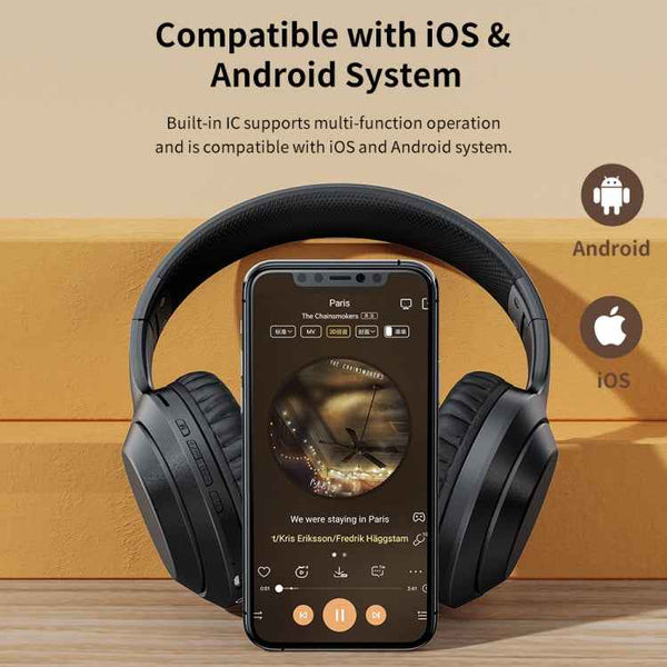 ROCK Space O2 HiFi Bluetooth 5.0 Wireless Headset with Mic, Support TF Card(White)