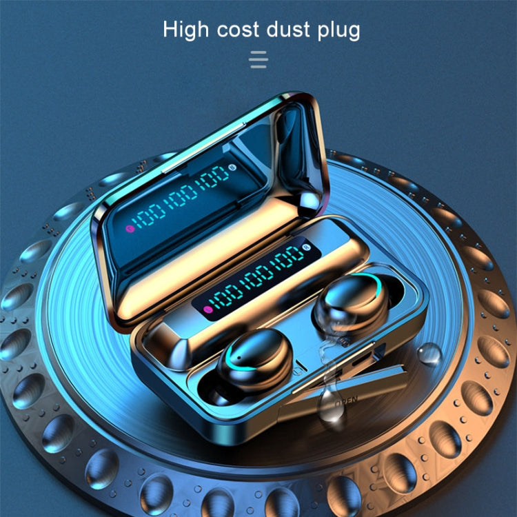 F9-5C Three-screen Digital Display Noise Reduction Bluetooth Earphone, F9-5C without Strap Black, F9-5C without Strap White