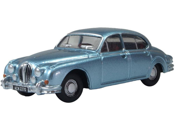 Jaguar Mk2 Opalescent Silver Blue 1:76 Scale Oxford Diecast Model