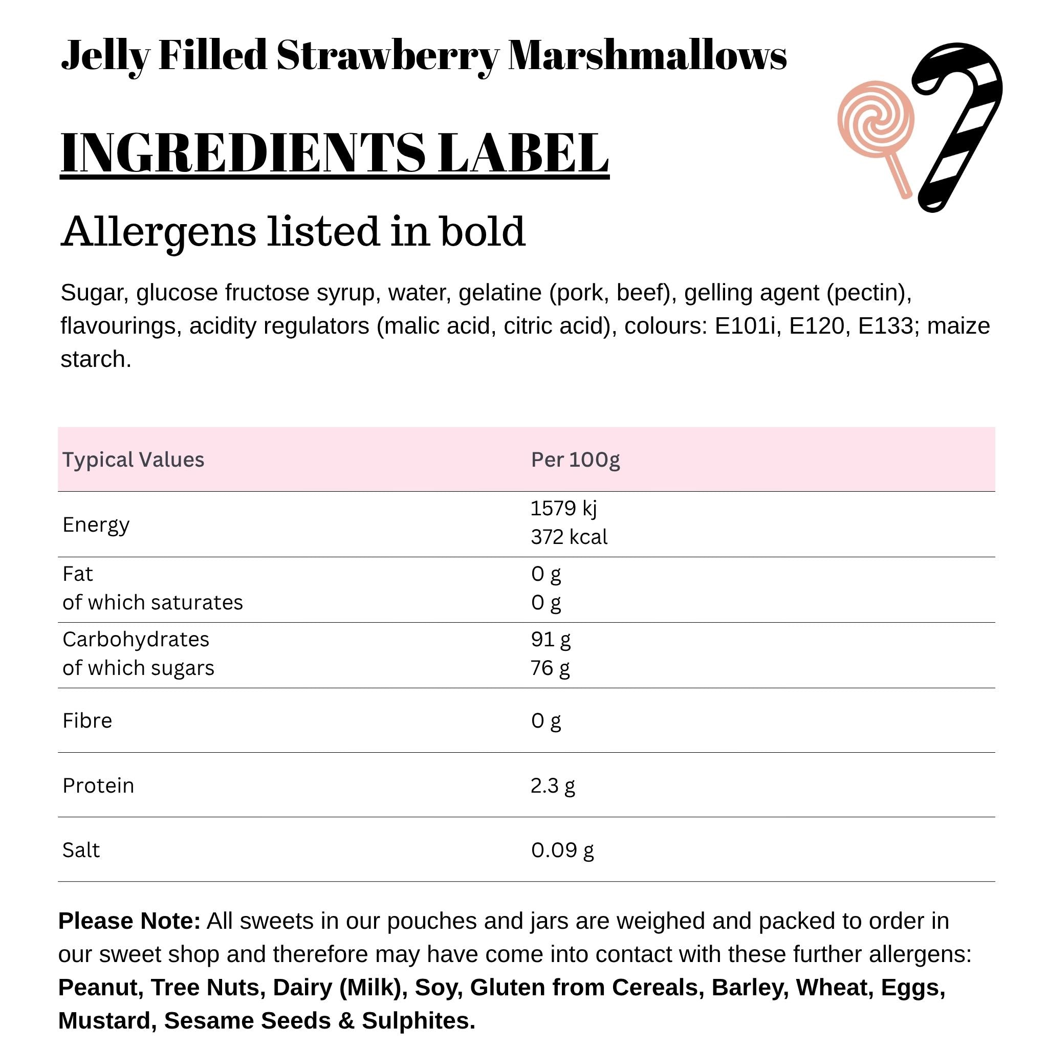 Jelly Filled Strawberry Marshmallows