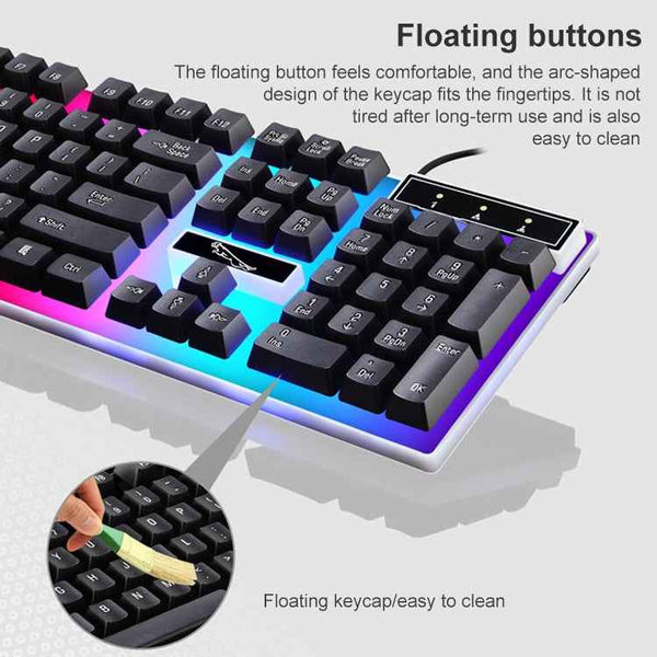ZGB G21 Luminous Wired Keyboard + Mouse Set, G21 (Black)