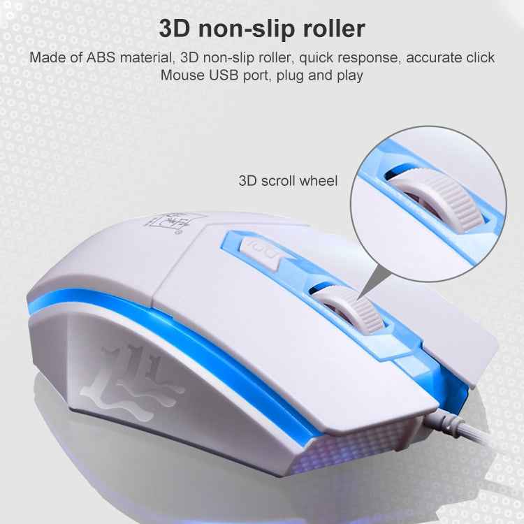 ZGB G21 Luminous Wired Keyboard + Mouse Set, G21 (Black)