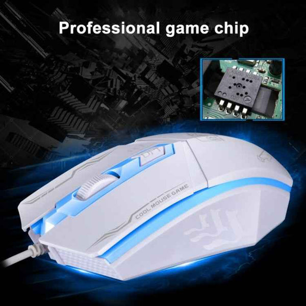 Chasing Leopard 199 USB 1600DPI Three-speed Adjustable LED Backlight Wired Optical Gaming Mouse, Length: 1.3m, 199 Black, 199