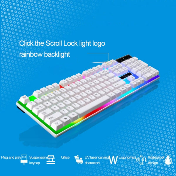ZGB G21 104 Keys USB Wired Mechanical Feel Colorful Backlight Office Computer Keyboard Gaming Keyboard