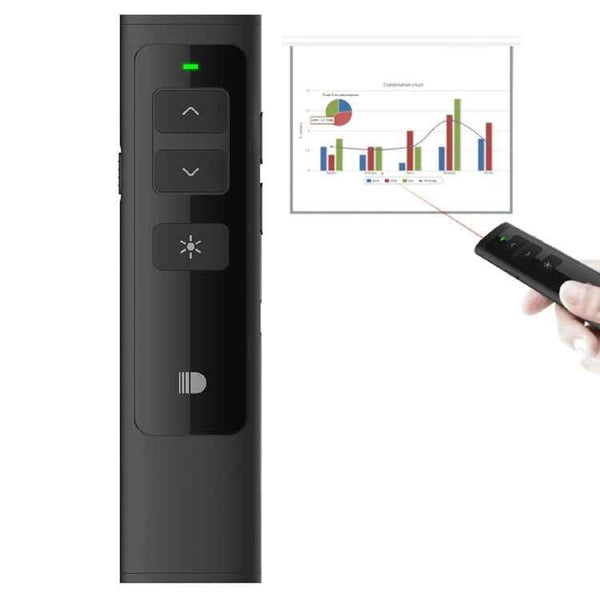 Doosl DSIT013 2.4GHz Rechargeable Laser Pointer for PowerPoint/Keynote, 100m Range (Black)