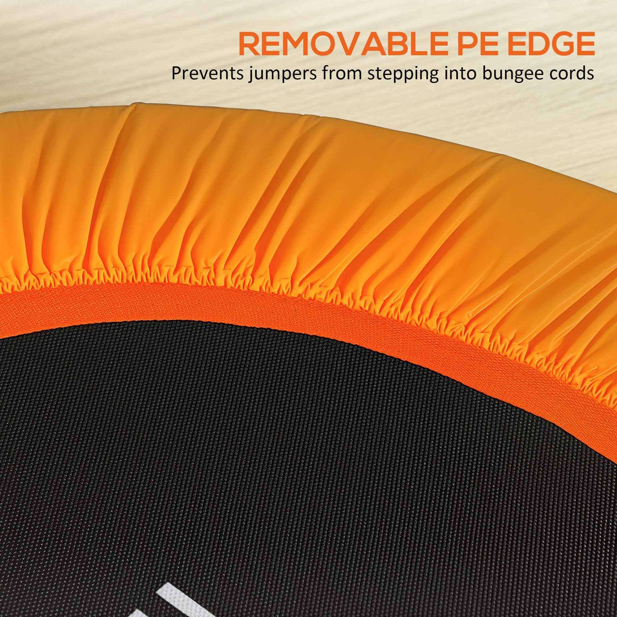 HOMCOM 40'' Mini Trampoline Adult Rebounder Jumper w/ Handle Fitness Orange