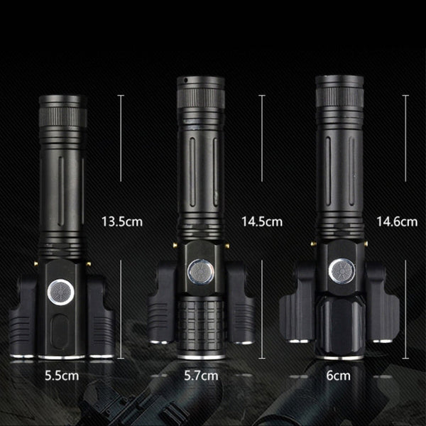 KS-737 USB Charging Waterproof T6+XPE Zoomable LED Flashlight with 4-Modes