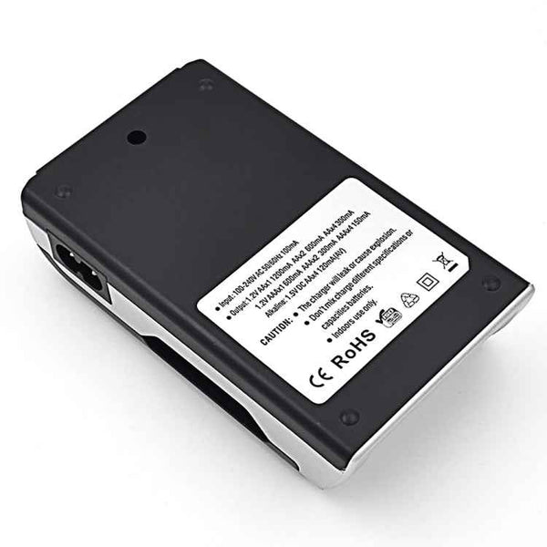 AC 100-240V 4 Slot Battery Charger for AA & AAA Battery, with LCD Display, UK Plug