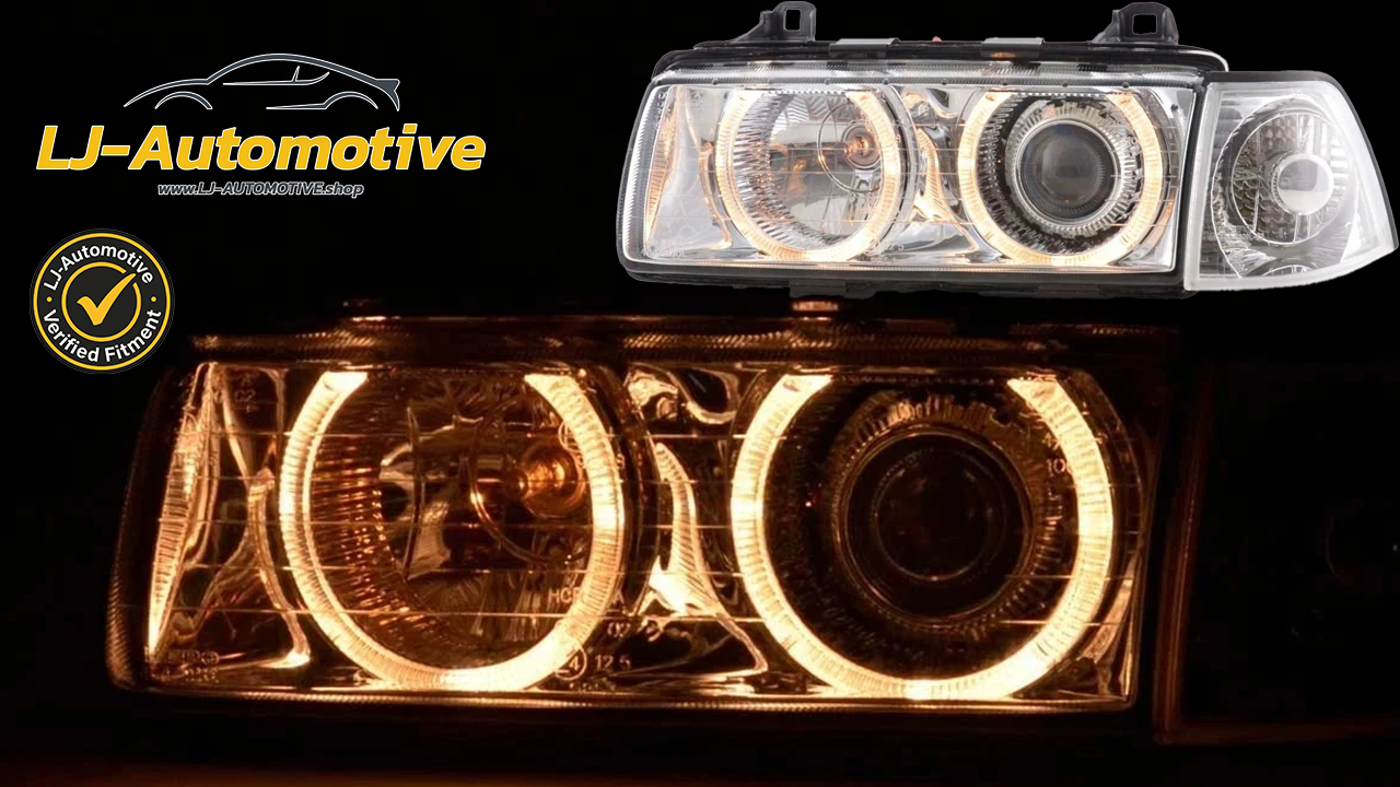 FK DEPO Pair LED Halogen Headlights BMW 3 Limo E36 92-98 Chrome RHD / LHD