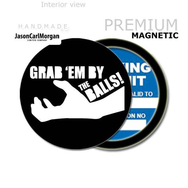 Grab Em Balls 90mm Magnetic Parking Permit Windscreen Disc Holder