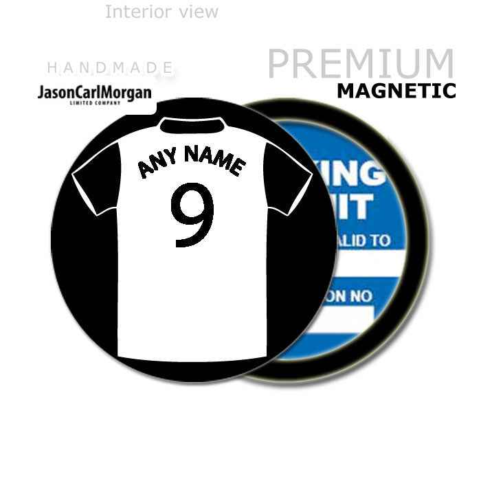 Personalised Football 90mm Magnetic Parking Permit Windscreen Disc Holder