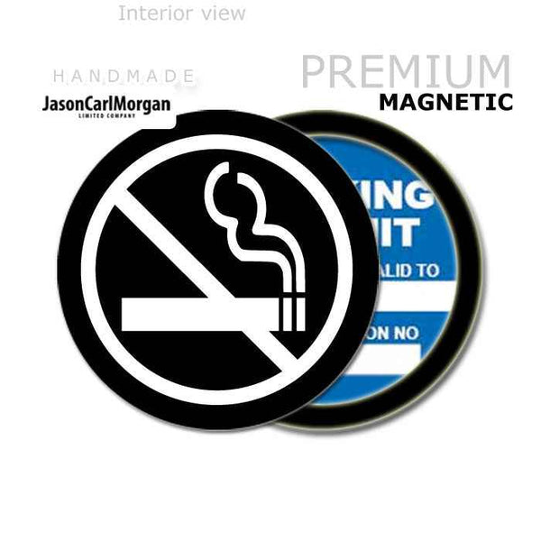 No Smoking 90mm Magnetic Parking Permit Windscreen Disc Holder