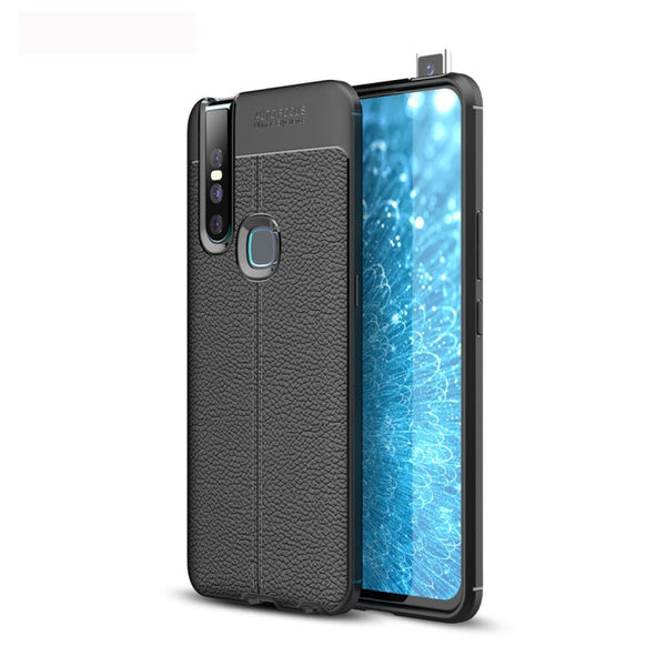 Litchi Texture TPU Shockproof Case for Vivo V15
