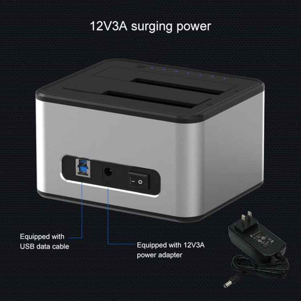 Blueendless 2.5 / 3.5 inch SATA USB 3.0 2 Bay Offline Copy Hard Drive Dock