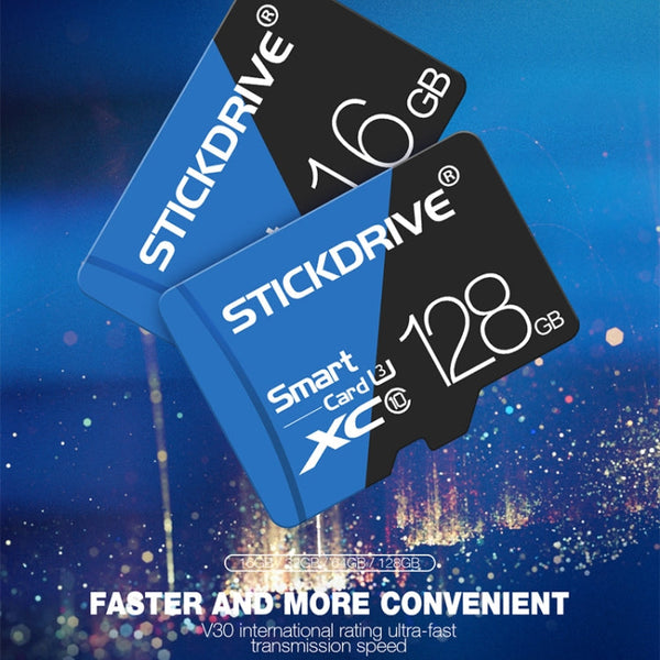 STICKDRIVE 128GB High Speed U3 Blue and Black TF(Micro SD) Memory Card
