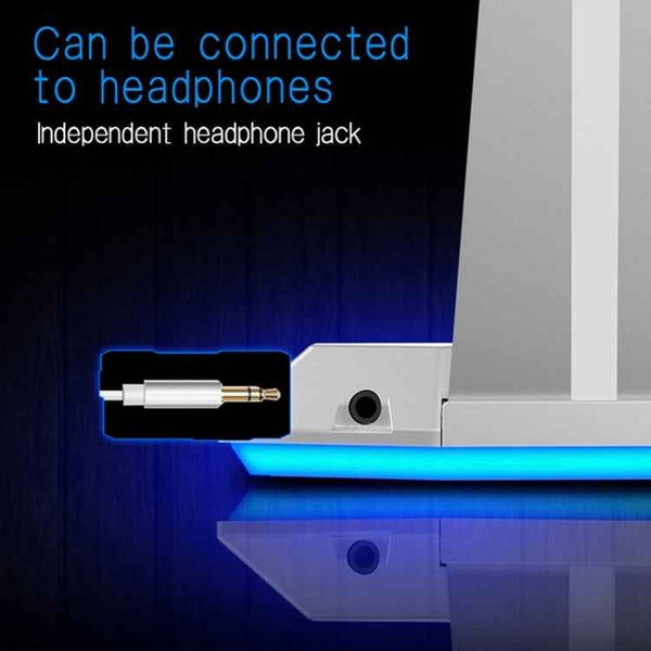 K3 Desktop USB Dual Mic Condenser with LED Light for PC/Mac, Live Broadcast (Silver)