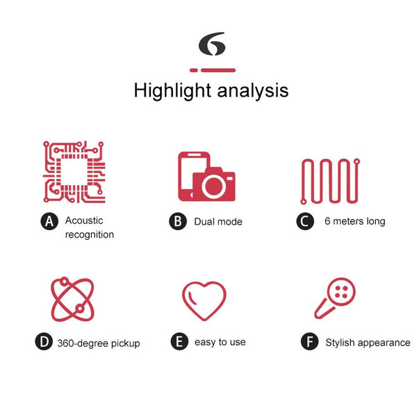 YICHUANG YC-VM40 8 Pin Port Dual Modes Lavalier Recording Microphone, Cable Length: 6m, YC-VM40