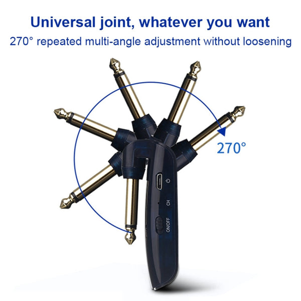 Measy AU688-U 20 Channels Wireless Guitar System Rechargeable Musical Instrument Transmitter Receiver, AU688-U Black