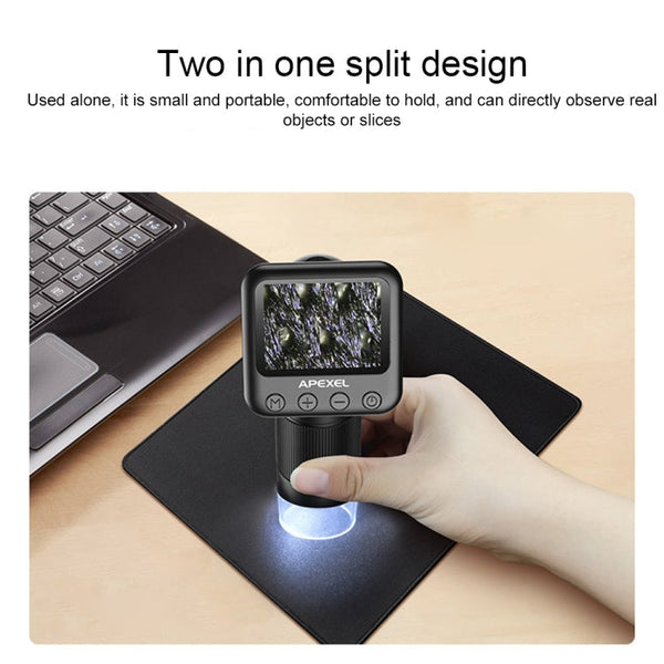APEXEL MS003 Outdoor Portable HD Digital Microscope with Base, APEXEL MS003
