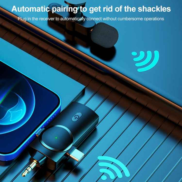 AP031-2 3 in 1 Noise Reduction Lavalier Wireless Microphone with Mic