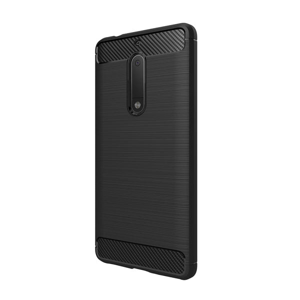 For Nokia 5 Brushed Carbon Fiber Texture Shockproof TPU Protective Cover Case