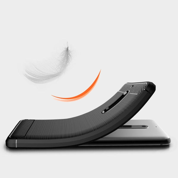 For Nokia 5 Brushed Carbon Fiber Texture Shockproof TPU Protective Cover Case