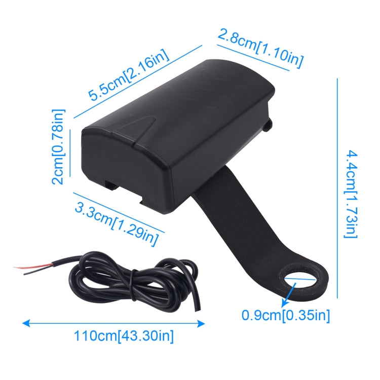 Motorcycle Waterproof DC 8-32V 5V / 1.2A Rearview Mirror USB Phone Charger Adapter, with Indicator Light