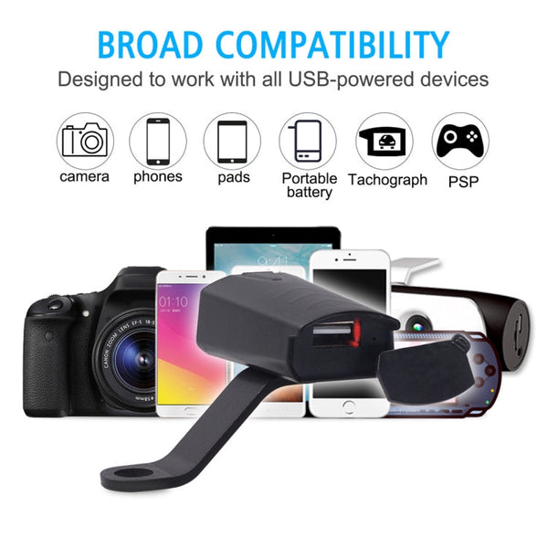 Motorcycle Waterproof DC 8-32V 5V / 1.2A Rearview Mirror USB Phone Charger Adapter, with Indicator Light