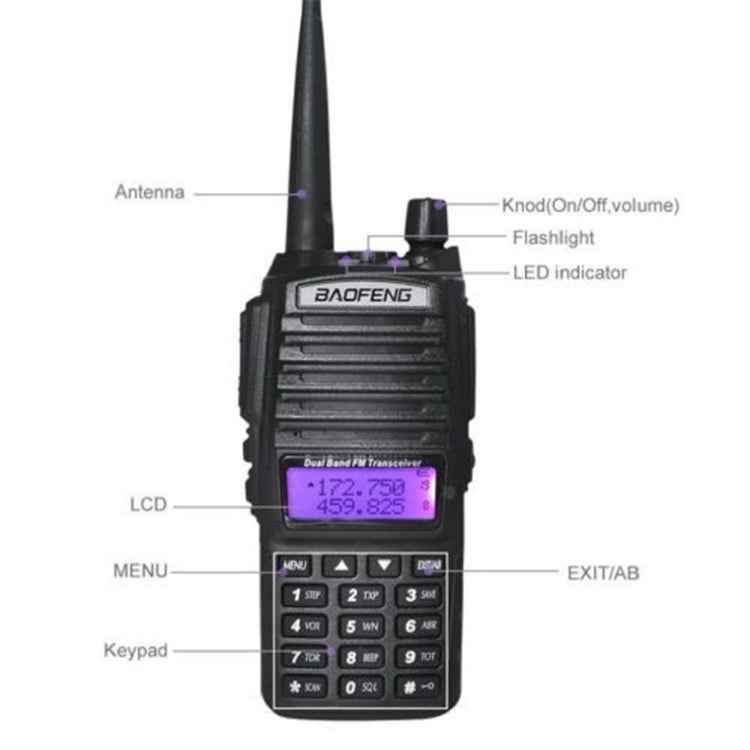 BaoFeng UV-82 5W Dual Band Two-Way Radio FM VHF UHF Handheld Walkie Talkie