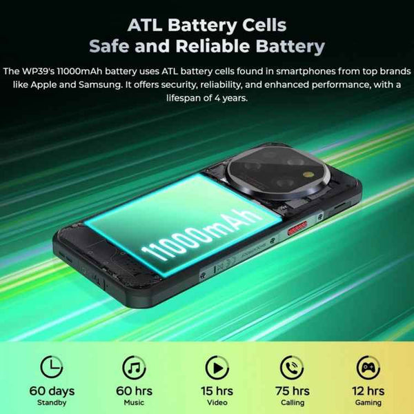 Oukitel WP39 5G Rugged Phone, 6GB+256GB, , Fingerprint Identification, 6.6 inch MediaTek Dimensity 6100+ Octa Core, NFC, OTG, Network: 5G (Green)