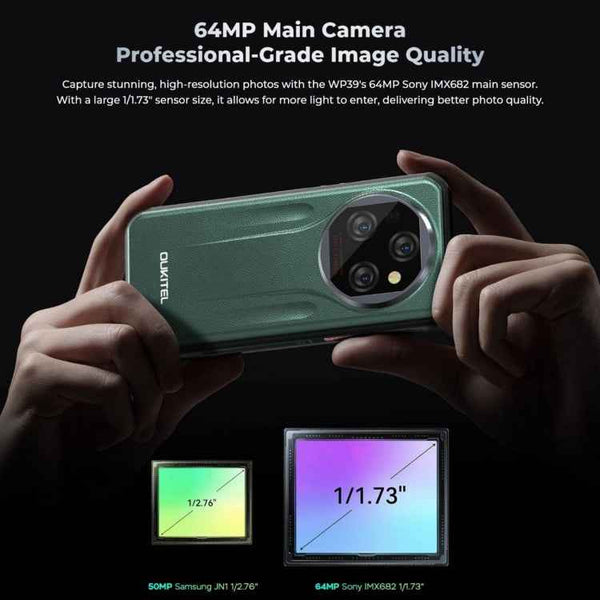 Oukitel WP39 5G Rugged Phone, 6GB+256GB, , Fingerprint Identification, 6.6 inch MediaTek Dimensity 6100+ Octa Core, NFC, OTG, Network: 5G (Green)