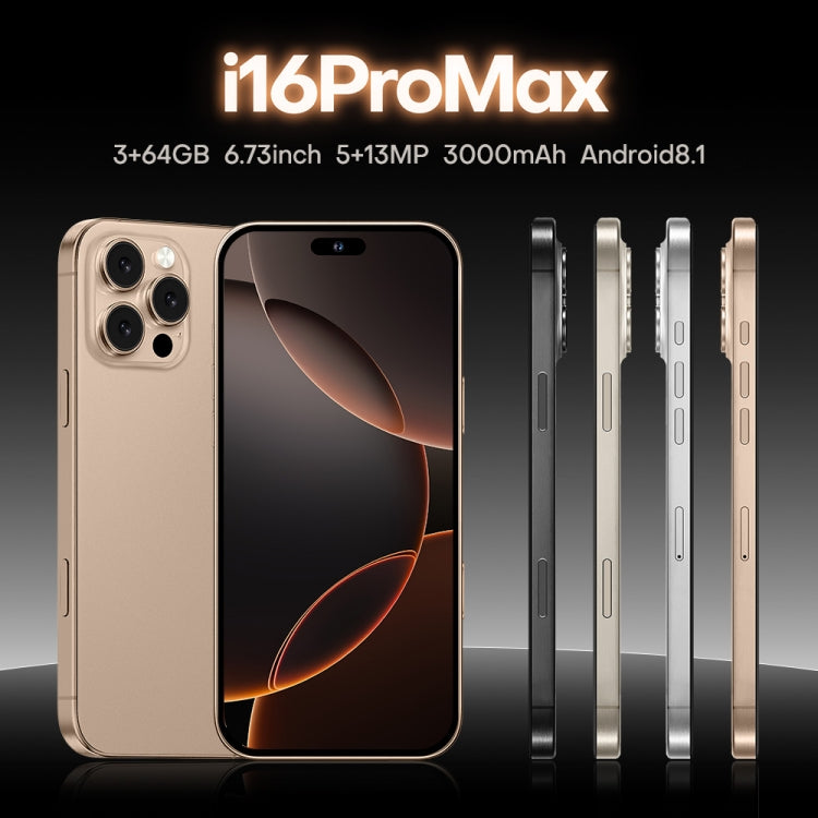 i16 Pro Max / A08A, 3GB+64GB, 6.73 inch Screen, Face Identification, Android 8.1 MTK6753 Octa Core, Network: 4G, Dual SIM, EU Plug