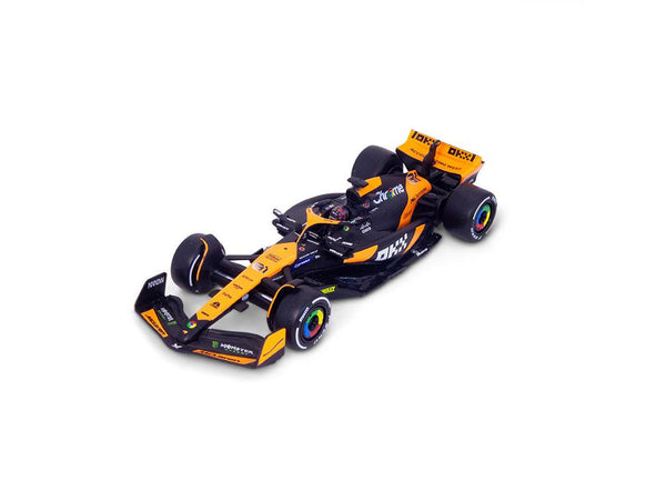 McLaren F1 Team MCL38 #81 F1 Miami GP 2024 Oscar Piastri 1:43 Scale Bburago Diecast Model (w/helmet)