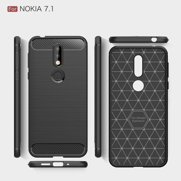 Brushed Texture Carbon Fiber Soft TPU Case for Nokia 7.1