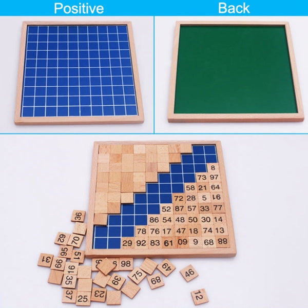 Wooden Montessori Teaching Aids Math 1 - 100 Consecutive Numbers Counting Board Plate Toy, 1 - 100 Consecutive Numbers Counting Board