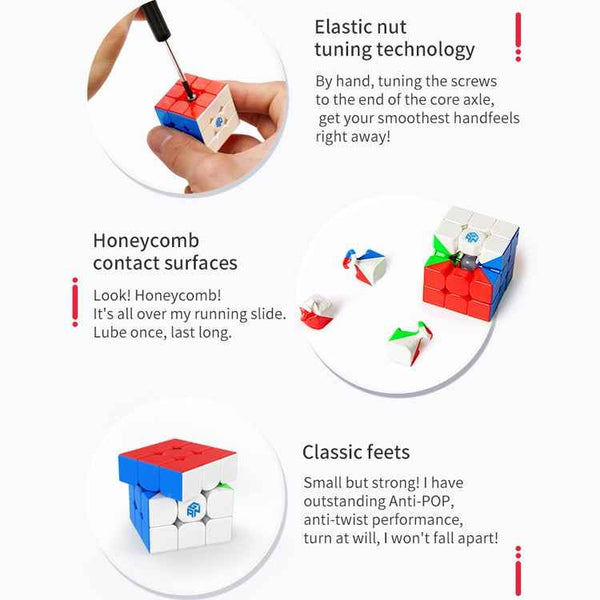 GAN330 Cube Keychain Puzzle Profissional Cube Educational Toy, Size:3x3x3cm