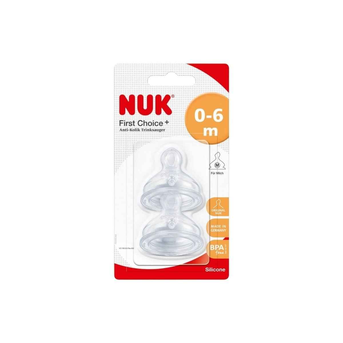 NUK First Choice+ Plus Silicone Teats Medium Feed Hole 0-6 months