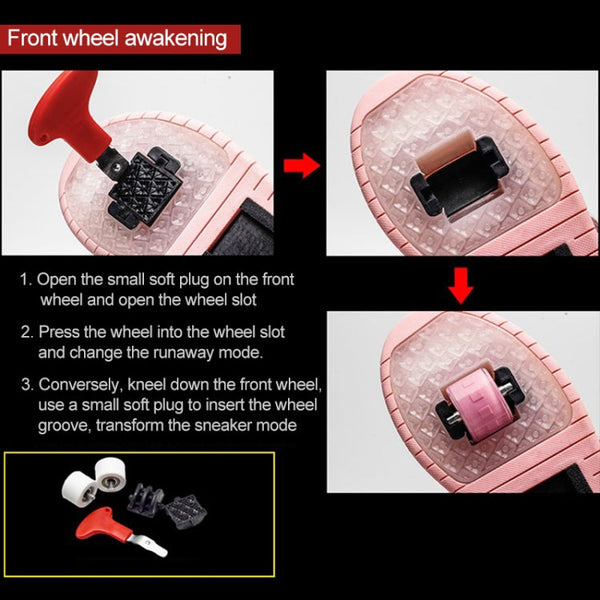 CD03 LED Double Wheel Wing Roller Skating Shoes, Size : 38