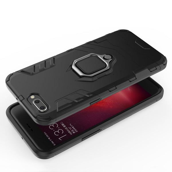 PC + TPU Shockproof Protective Case for OPPO R11, with Magnetic Ring Holder