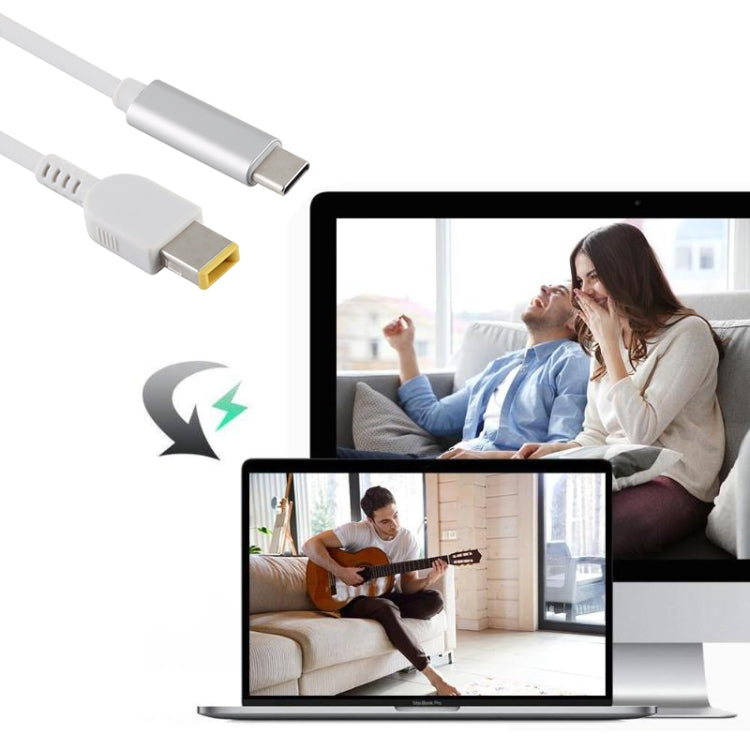 USB-C / Type-C to Big Square Male Laptop Power Charging Cable for Lenovo, Cable Length: about 1.5m