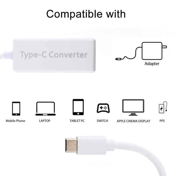 65W 5 Pin MagSafe Series to USB-C / Type-C Converter for MacBook (White)