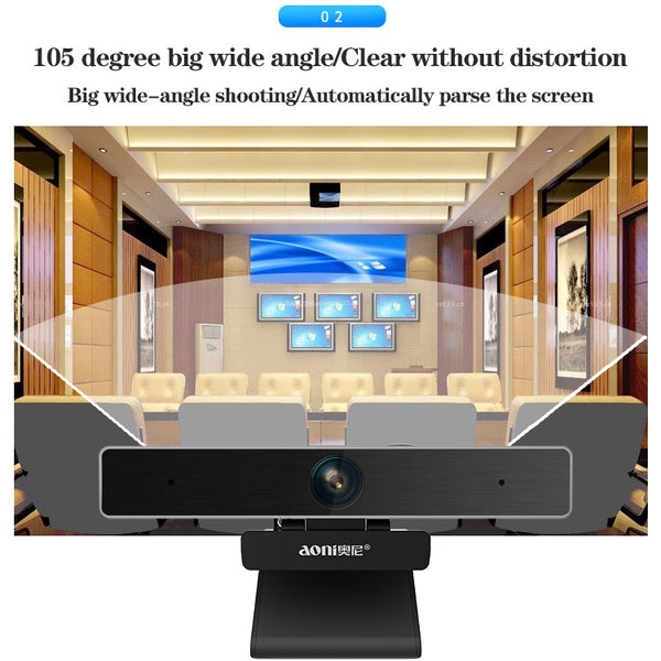 aoni C90 1080P HD Business Smart Computer Camera with Microphone, C90