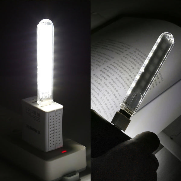 8LEDs 5V 200LM USB LED Book Light Portable Night Light, with 8 Pin Adapter