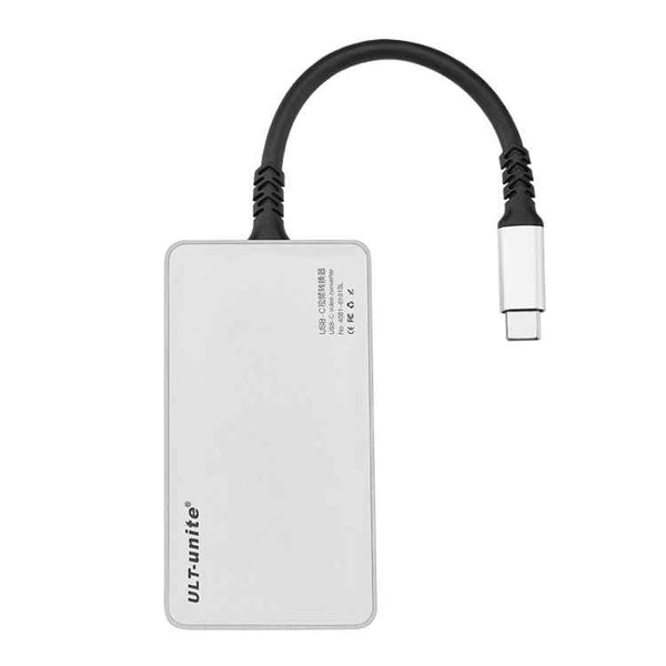 ULT-unite 5 in 1 USB-C / Type-C to 3.5mm Audio + VGA + DP + HDMI + PD Port Multifunctional HUB Adapter(White)