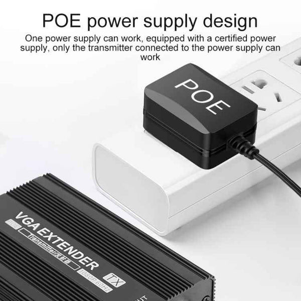 Measy VGA1815 VGA Extender Transmitter and Receiver Converter, POE Single Power Supply, Transmission Distance: 150m(US Plug)