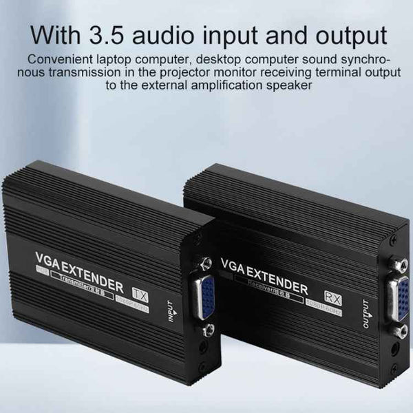 Measy VGA1815 VGA Extender Transmitter and Receiver Converter, POE Single Power Supply, Transmission Distance: 150m(US Plug)